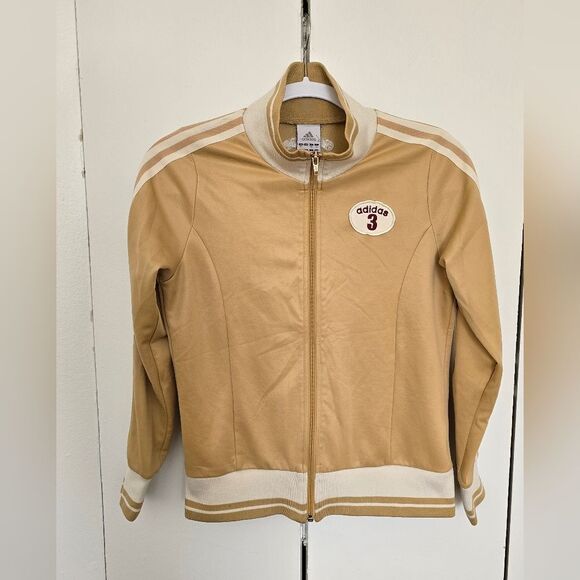 Adidas RARE Vintage Tan and Cream Track Jacket - Picture 1 of 7